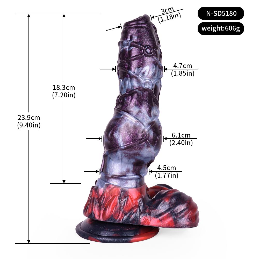 ELKKOST Fantasy Dragon Knot Dildo Silicone Realistic Dog Monster Dildos Anal Sex Toy with Sucker Alien Penis For G Spot Prostate