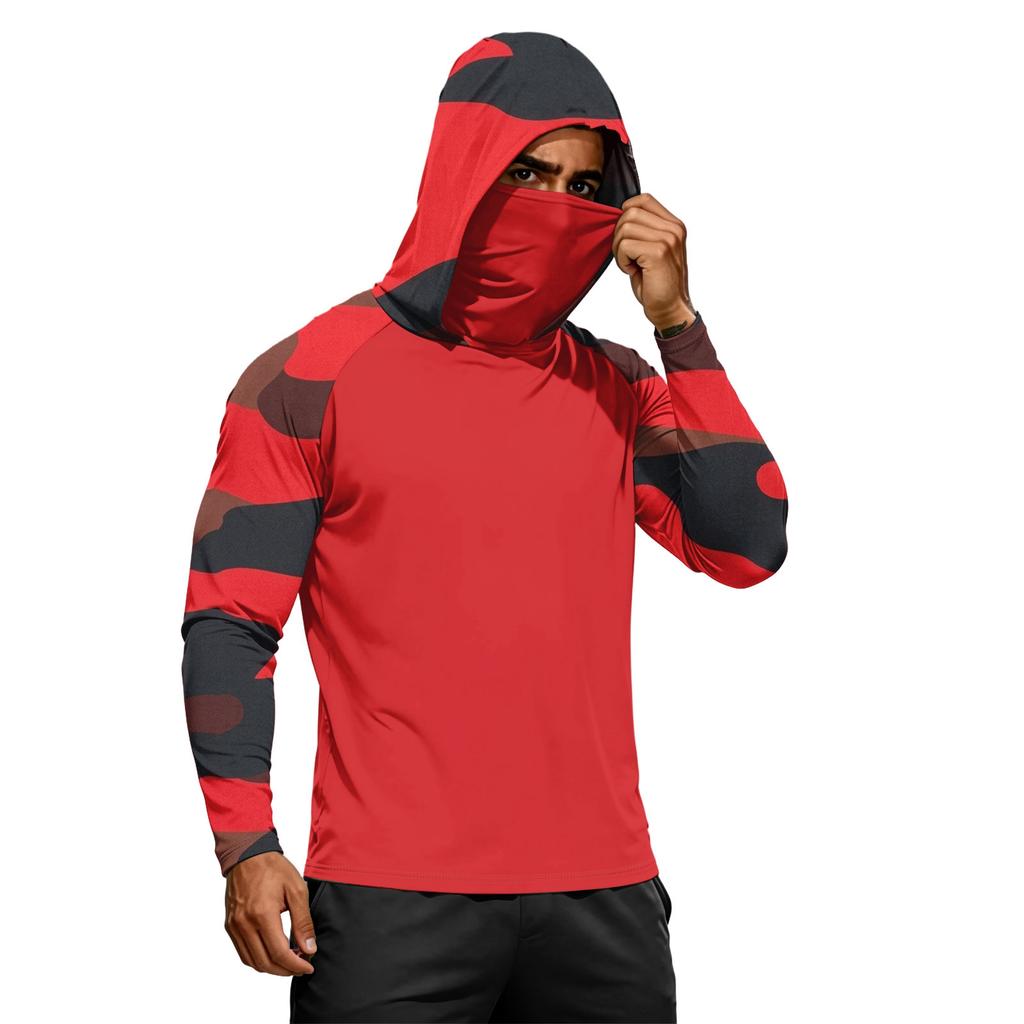 Men's Summer Quick-dryingLong-sleeved T-shirt Sun ClothingFishing FitnessSports Hded Long-sleeved Tp