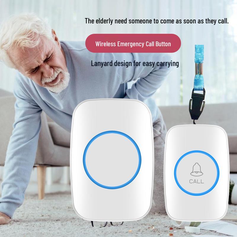 Elderly Wireless SOS Call Button for Home - Long-Distance Alarm & Bedside Caregiver Alert