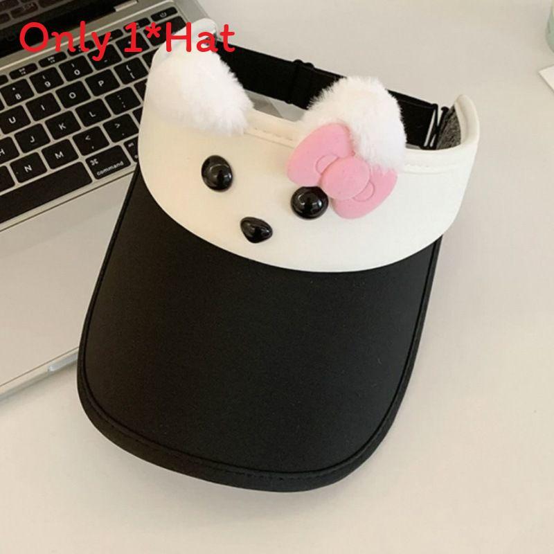 Dog Cartoon Sun Hat For Women With Uv Protection And Wide Brim Summer Sunshade