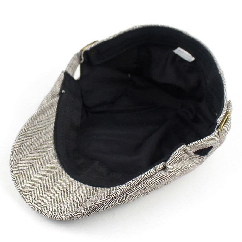 Beret fashion herringbone plaid duck tongue outdoor sports visor pure cotton old man hat new forward hat