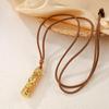Golden Eight Treasures Compass Necklace with Ruyi Woven Cord and Longevity Lock Pendant