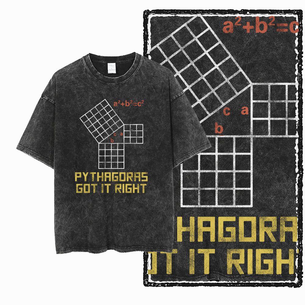 2026 Hot Sale Math Graphic Washed Distress T-Shirt Men Women High Street Graphic Tee Vintage Men's Tshirt Retro Streetwear Tee Shirt Short Sleeve Top