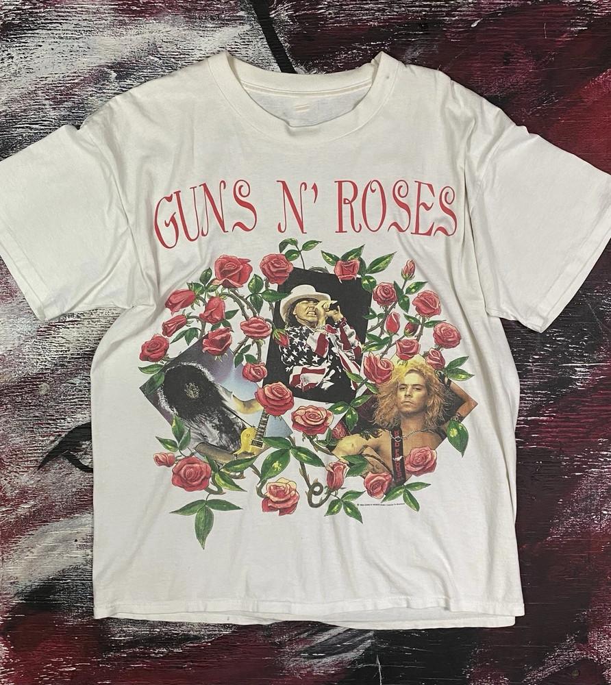 Guns N’ Roses 1993 Skin and Bones Винтажный стиль Репринт Унисекс Футболка XL