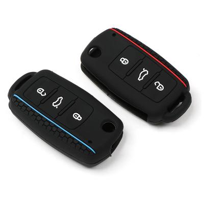 Funda de Silicona para Llave de Coche de 3 Botones Para VW Golf 4 5 6 7 Bora Jetta POLO MK4 MK6 Bora Passat B5 B6 Superb Tiguan Beetle