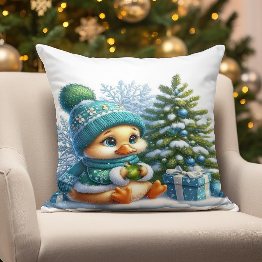 Home Decor Christmas Gnome & Penguin Pillows Suitable For Sofa Bedroom Car Pillow Cover Cushion Rectangular Back Cushion