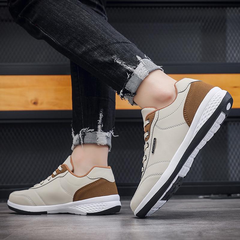 New Walking Sports Shoes Leather Waterproof Casual Sports Shoes Non-slip Shock Absorption Running Shoes Men's Tennis Shoes