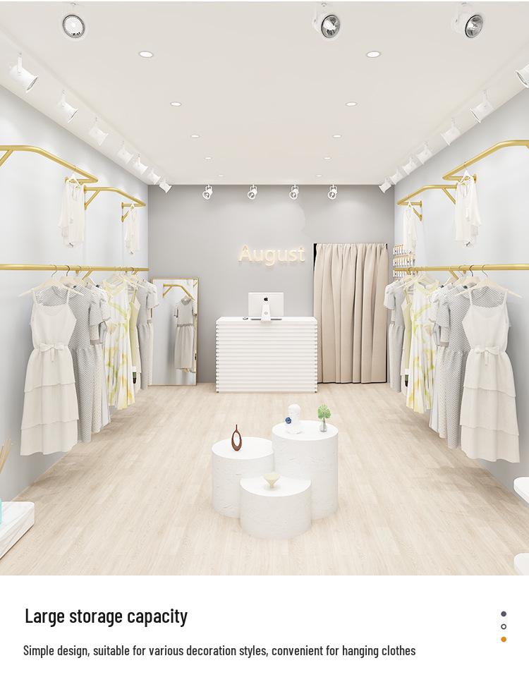 Wall-Mounted Garment Display Rack for Women's and Children's Clothing Stores