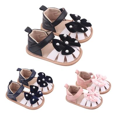 Sandalias para niñas recién nacidas de 0 a 12 meses, zapatos de cuna con decoración de lazo