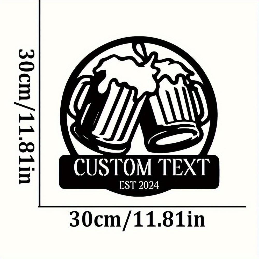 Metal Surname Sign Custom Art Deco Black Iron Wall Art Matte Finish Outdoor Decor