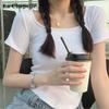 La Chapelle Women's Square Neck Short Sleeve T-shirt