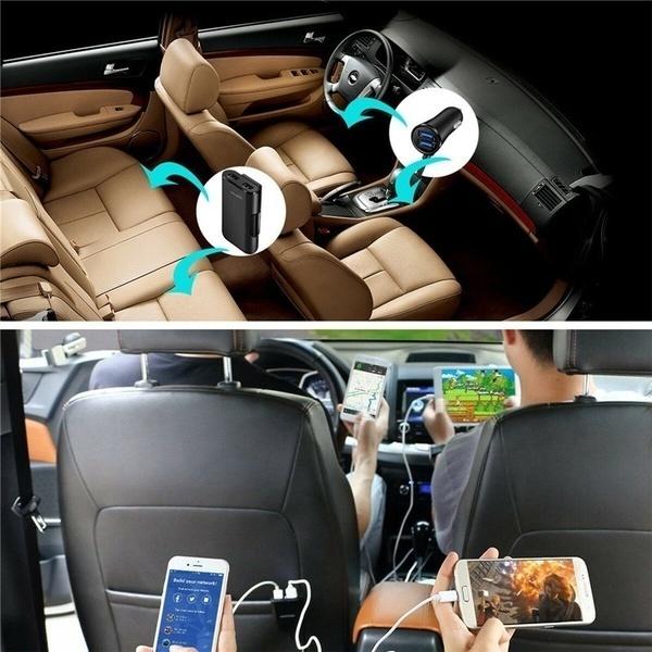 Univerzální 4 porty USB nabíječka do auta Přední sedadlo Zadní sedadlo QC3.0 Rychlé nabíjení USB adaptér pro nabíječku do auta USB Rychlá nabíječka
