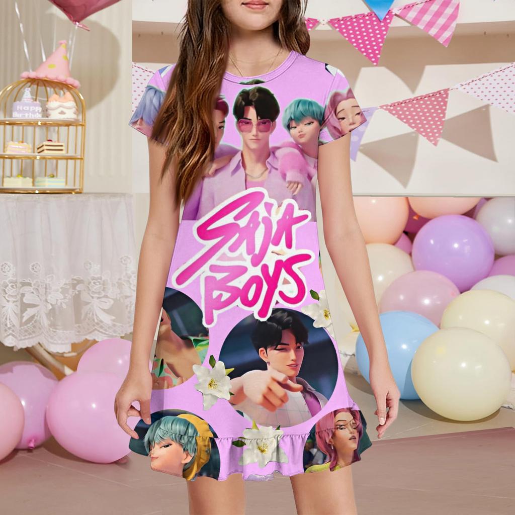 Girls' Pocket Dress - Short Sleeve Loungewear