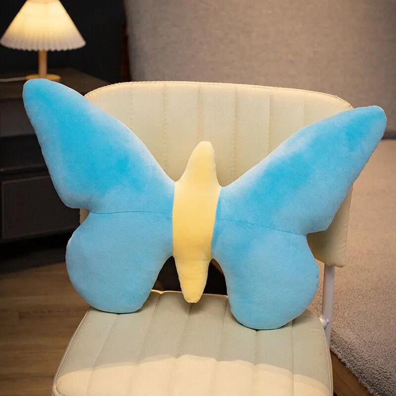 Butterfly Shape Pillow Throw Stuffed Sofa Cushion Home Decoration Plush Doll For Girls Throwing Pad Short Plush Cushion New синий 4060₽