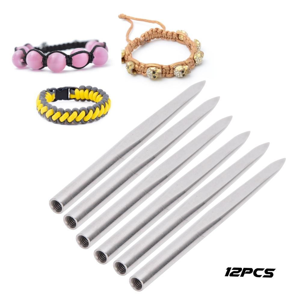 12Pcs Stainless Steel Needles Flat Head for Parachute Cord Bracelets Sewing Craft Making