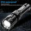 30W Super Helle Tragbare Zoom LED Taschenlampe Eingebaute Batterie Typ-C Wiederaufladbar Notfall-Fackel Outdoor Camping Wanderlaterne