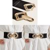 Stylish European And American Style Wide Elastic Waist Belt With Ornate Dress Decoration