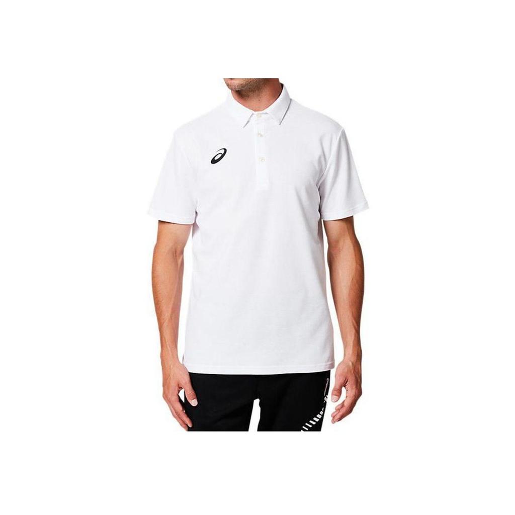 Asics Logo Running Sports Casual Breathable Short Sleeve Polo Shirt Men Tops White 2031C017-100