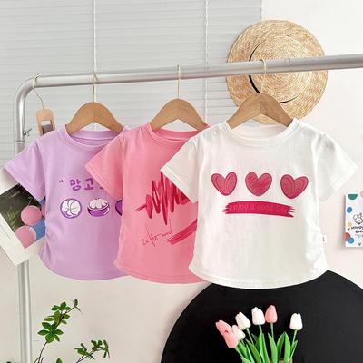 Sommer 2025 Mädchen Baby-Oberteil aus reiner Baumwolle mit kurzen Ärmeln - Stilvolles Kinder-T-Shirt der Klasse A