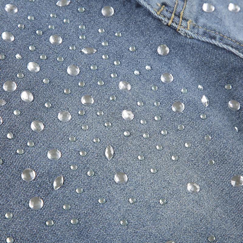 Trendy European-American Rhinestone Denim Shorts: Fashion-Forward, Versatile Streetwear