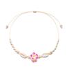 Style Adjustable Necklace Featuring Resin Flowers And Shell Accents For Women