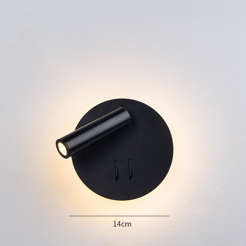Bedroom Beside Wall Lamp LED Wall Light With Switch Reading Light Adjustable Lighting Angle Iron+Aluminum+ Acrylic AC90-260V