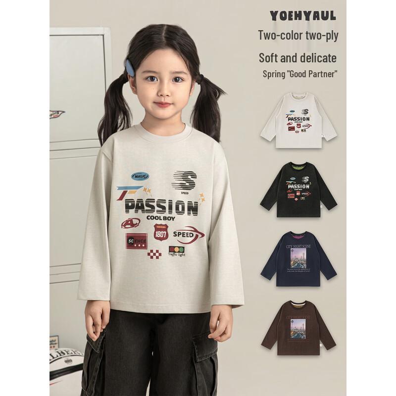 Girls' Two-Tone Cartoon Long Sleeve T-Shirt