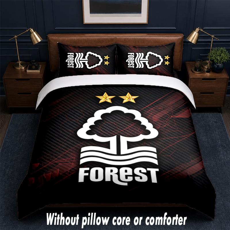 Nottingham Forest Design Set Lenzuola Letto 1 Copripiumino + 2 Federe Morbido Traspirante Biancheria da Letto per la Casa