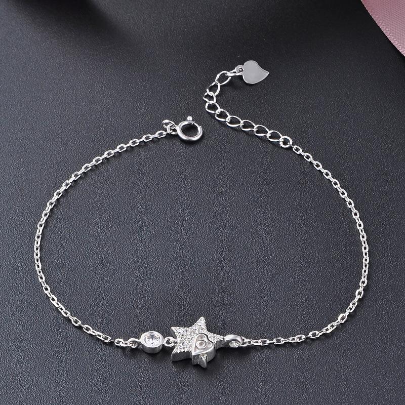Lindon Dámské šperky Zirkon 925 Sterling Silver Geometrické korálky Řetízkový náramek Módní jemný svatební dárek pro přítelkyni