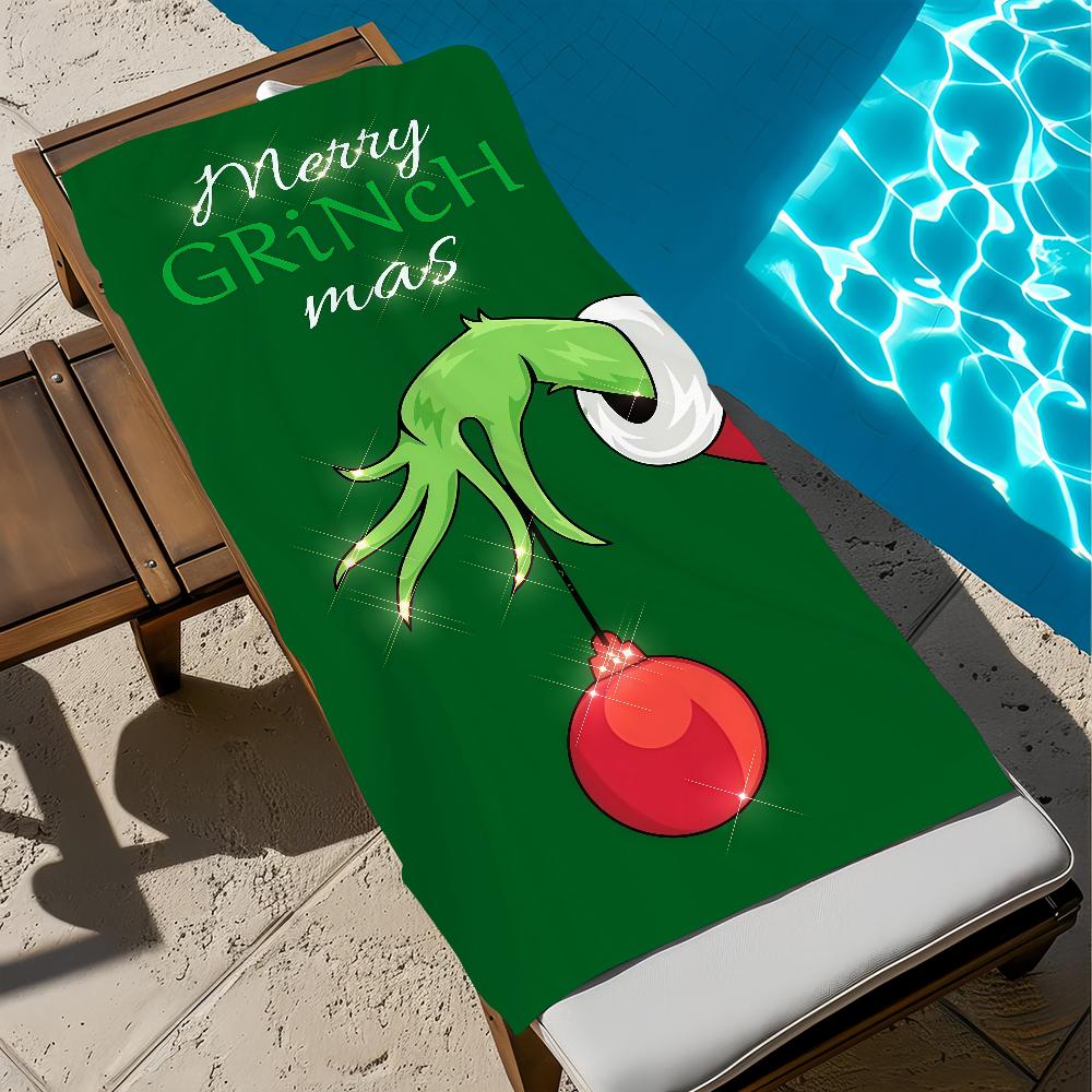 G-g-gRINCH-h-h Anime Towel Large Quick-Drying Microfiber Soft Beach Towel for Travel Fitness Sauna Bathing Camping