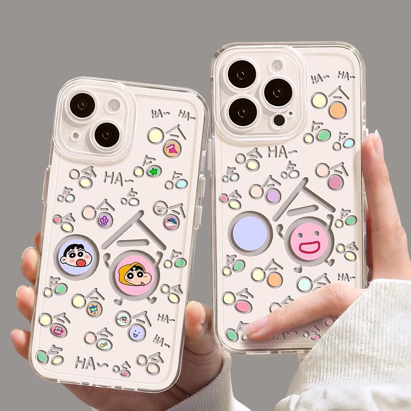 Haha expression Apple 11promax mobile phone case 11pro new heat dissipation 11plus transparent soft case 11 all-inclusive
