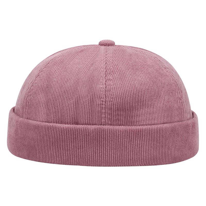New Fashion Casual Solid Color Corduroy Minimalist Solid Color Unisex Brimless Hat Autumn and Winter Windproof Beanie