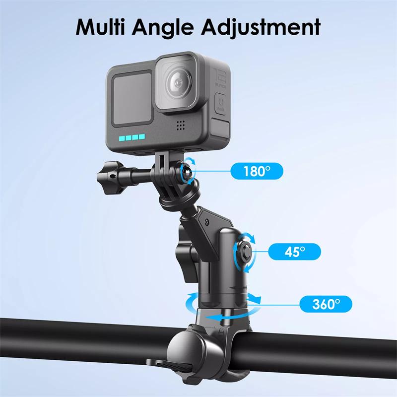 Motorcycle Bicycle Holder 360 Rotating Handlebar Mount Bracket For Insta 360 X2 X3 X4 Go Pro 12 11 10 Dji