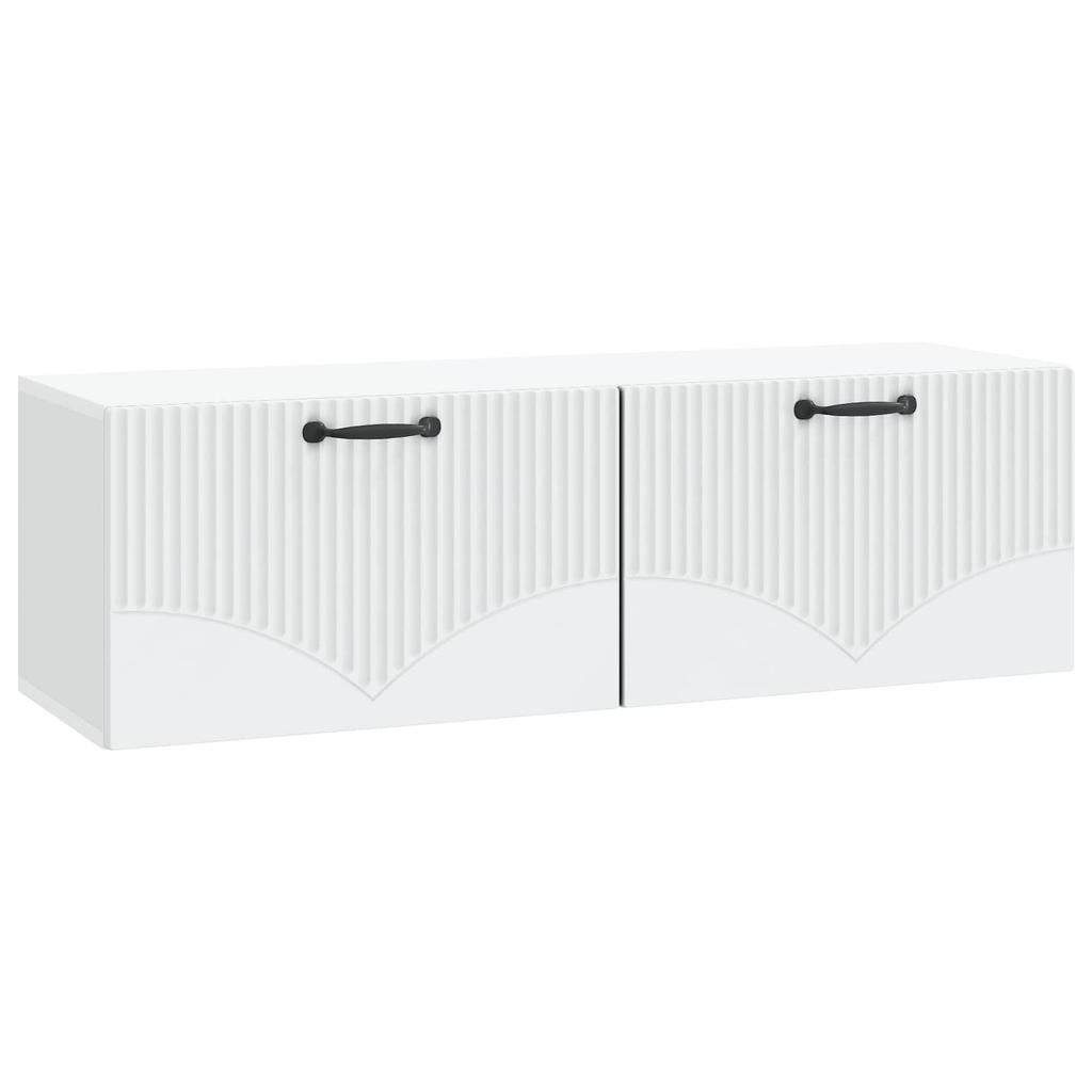 Wall Mounted TV Cabinet White 98 X 31 X 30 Cm Particleboard