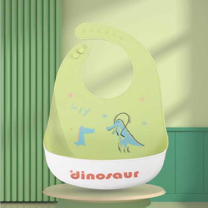 Waterproof Silicone Baby Bib - Large, Wash-Free, Drool & Meal Bib for Newborns and Children