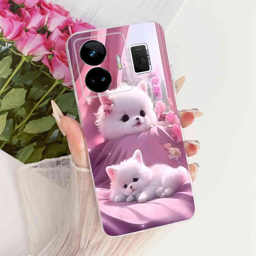 For Realme GT Neo5 RMX3706 Case Fashion Painted Flowers Silicone Cover For Oppo Realme GTNeo5 GTNeo 5 Phone Cases