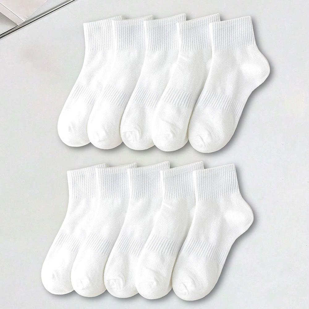 10 Pairs Men Solid Color Socks FashionableVersatile Unisex Summer Casual Short Socks Autumn and Winter Mid Length Couple Socks