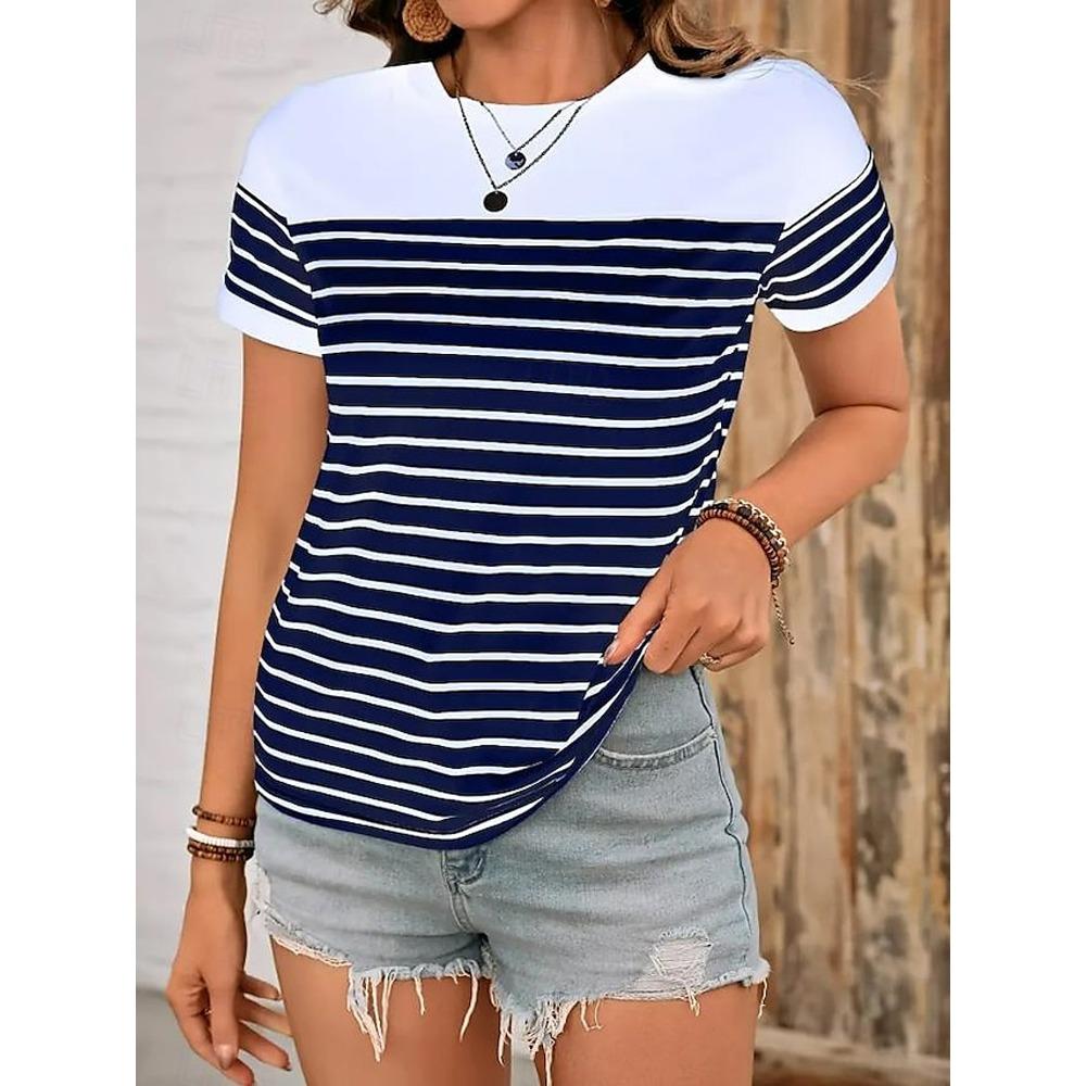 Women's T-shirt with V neck and short sleeves