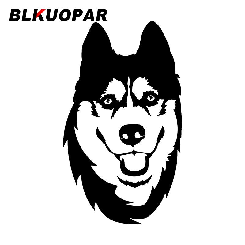 BLKUOPAR Husky Dog Head Car Stickers Personality Decal Sunscreen Die Cut Refrigerator Motorcycle Car Accessories