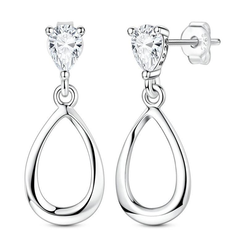 925 Silber Sexy Hängende Ohrringe Schmetterling Schleife Herz Blume Muschel Perle Edelstein Bling Set für Damen Ohrstecker Geschenk Feiner Schmuck