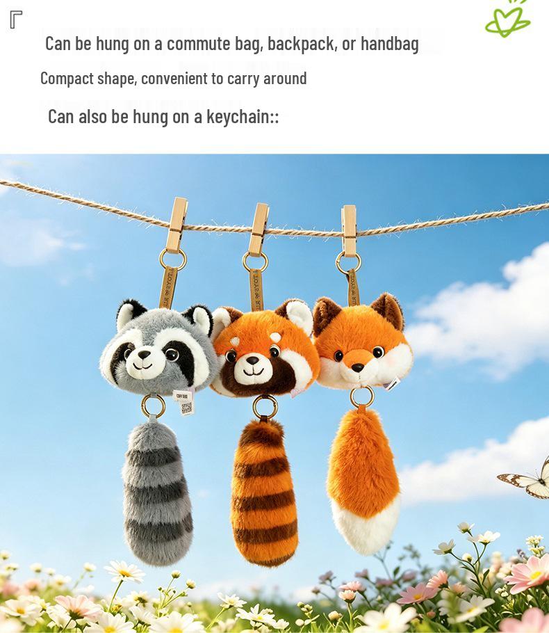 Entzückender Kopfschüttelnder Waschbär Plüschtaschenanhänger Geschenk