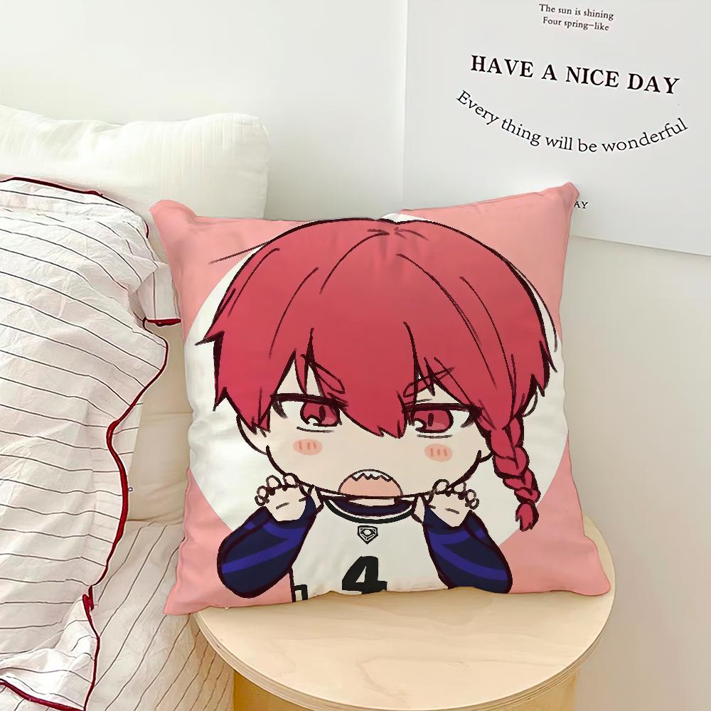 Cushion Art Anime Cover BLUE Comfortable Soft Pillow Case for Sofa l-LOCK Living Room Cool Home Office Decor Protective Covers