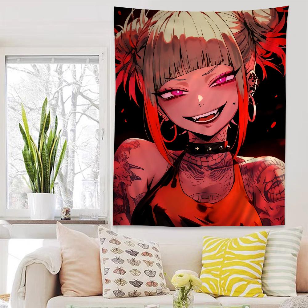 My Hero Academia Himiko Toga Tapestry Creepy Cute Anime Wall Hanging Ideal for Villain Fans Edgy Otaku Bedroom Decor
