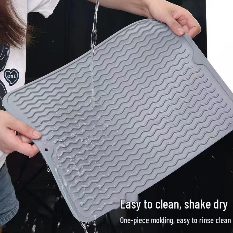 Silicone Non-slip Dish Drying Mat: Multi-purpose, Heat-resistant, Easy-to-clean Kitchen Accessory