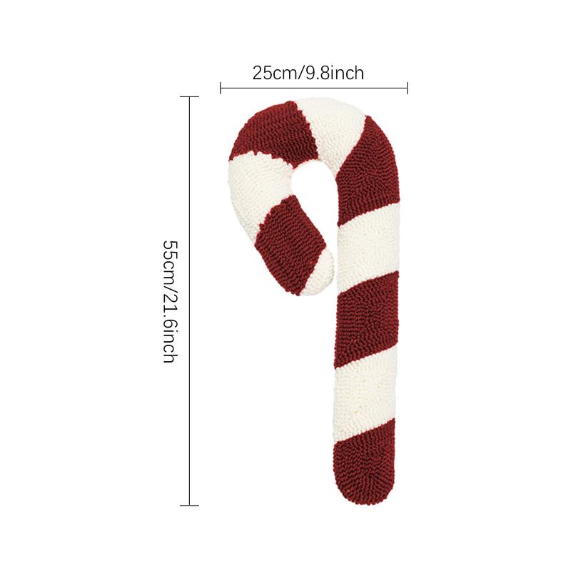 Christmas Candy Cane Throw Pillow Soft Sofa Cushion Festival Heteromorphic Decorative Pillow Doll For Christmas Decoration