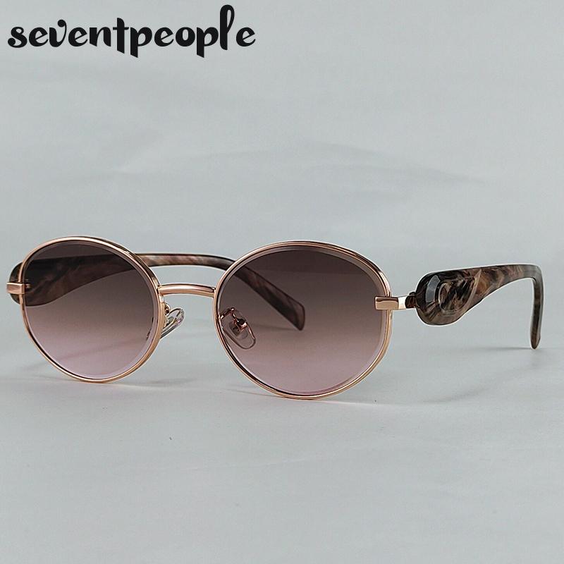 Small Frame Oval Steampunk Sunglasses Women  Luxury Brand Vintage Metal Punk Sun Glasses For Ladies Fashion Outdoor Shades