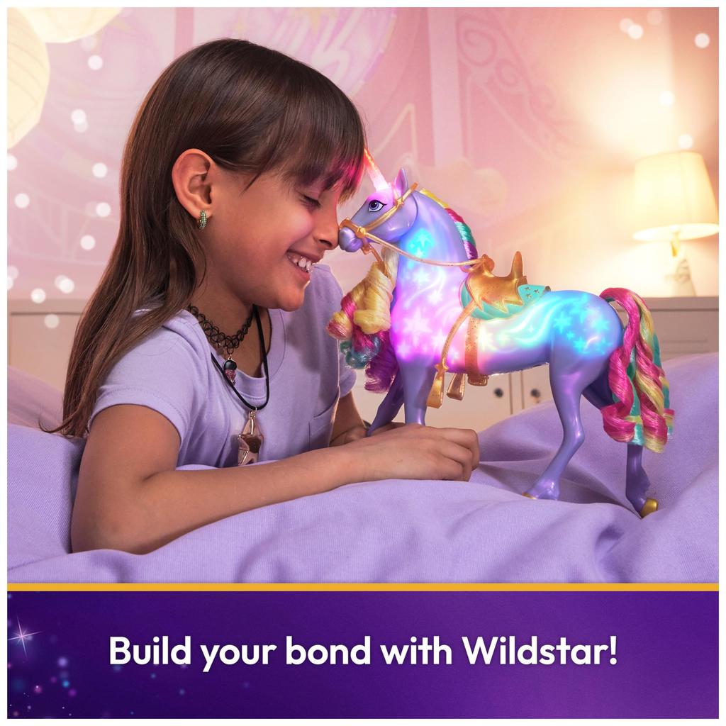 Unicorn Academy Interactive Rainbow Light-Up Wild Stars with Lights, Sounds & Music, Doll & Unicorn Toy for Ages 4+