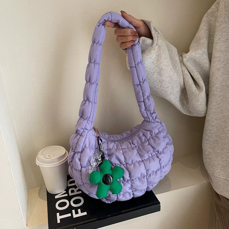 Women's Bag Korean Versi Sweet Girly Style Shoulder Bag Fashi Casual Bubble Dumpling Bag Fold Cloud Bag Fashi Exquisite