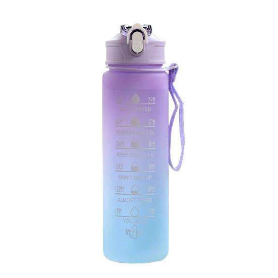 32oz Wasserflasche mit Zeitmarkierung, BPA-frei, auslaufsicherer Becher mit Strohhalm, mit inspirierenden Zitaten bedruckter Becher mit Farbverlauf, lebensmittelechter Kunststoff, abnehmbar