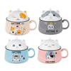 Instant Noodle Bowl with Cover Lunch Box Noodle Cup Bowl for Office Dorm Cartoon Rice Bowl with Cover Anti Scalding Handle